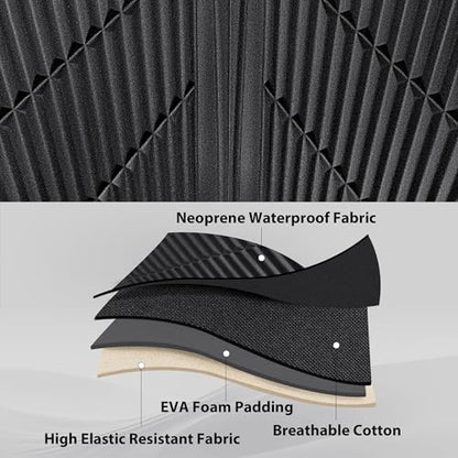 CAR PASS Waterproof Black Gray Car Seat Covers Front Seat Covers Neoprene Wetsuit,All-Weather Non-Slip Durable,Universal Fit for SUV Sedans Trucks Van Automotive,Airbag Compatible,3D Emboss Black Gray - color: Black and Gray, size: Two Front