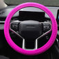 Universal Pink Steering Wheel Cover：13.5 to 15 Inches Stretchable Silicone Anti Skid Steering Wheel Protector Fit for Most Car Models Including Round D Shape or Special Shape - color: Pink