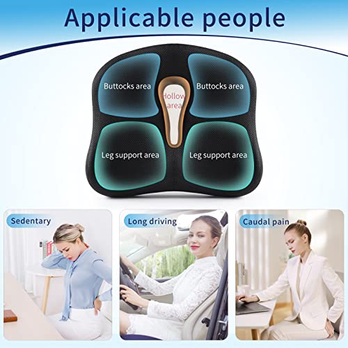 Memory Foam Seat Chair Cushion for Relieves Back Sciatica Pain Tailbone Pain Coccyx Degenerating Disc Orthopedic Osteoarthritis Prostate Cushion Low Back Pain Cushion Hip Shaping (Black mesh) - color: Black Mesh