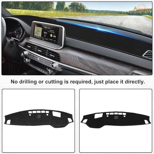 Aunginsy Dashboard Cover Mat Compatible with Kia Telluride 2020-2022 SUV Dashboard Dash Cover Nonslip Black Mat Sun Pad Dash Carpet Sunshade Glare UV Rays Protector Car Interior Accessories-with HUD - color: Black(With HUD)