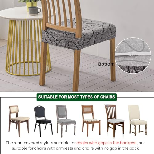 CRFATOP Printed Dining Room Chairs Seat Covers Set of 4 with Soft Bench Chair Cover Stretch Kitchen Chair Slipcover Washable Seat Cushion Slipcover Protector for Hotel Ceremony Banquet Wedding, 10 - color: Printed 10