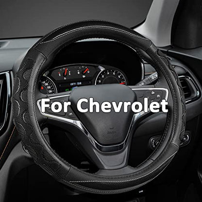 GIANT PANDA Steering Wheel Cover for Chevy Silverado - Car Steering Wheel Cover for Chevrolet Colorado Tahoe - Black - color: A-Black
