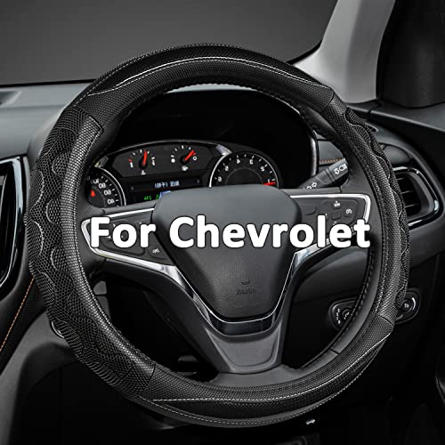 GIANT PANDA Steering Wheel Cover for Chevy Silverado - Car Steering Wheel Cover for Chevrolet Colorado Tahoe - Black - color: A-Black