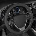 Cat® EasyWrap Faux Black Leather Steering Wheel Cover, Self Wrapping Car Steering Wheel Cover for Auto Truck Van SUV - Standard 14.5" - 15 Inches - color: Black EasyWrap, size: Standard (14.5-15")