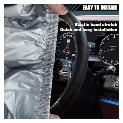 Car Steering Wheel Cover Sun Shade, Anti-Heat Steering Wheel Protector, Universal 18 Inch Auto Steering Wheel Sun Block Cover, Steering Wheel Shield Accessories for Most Car Truck SUV (Silver) - color: Silver