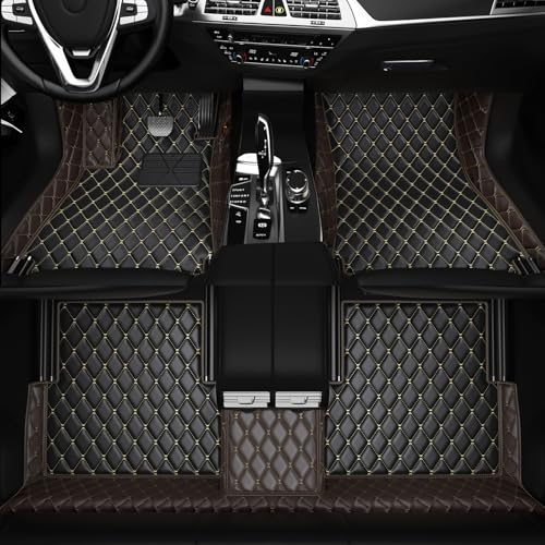 All-Weather car Floor MATS-Suitable for 99% of car Models,Leather car mat, offering Personalized Embroidery and Multiple Color Options,Provide Protection for car Rug (Darkbrown1) - color: Darkbrown1