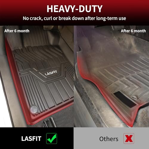 LASFIT Floor Mats for Nissan Rogue 2021-2026 (Not Fit Rogue Sport), Custom Fit All Weather Protection Durable TPE Floor Liners for Nissan Rogue S/SV/SL/Platinum 2021-2026 1st & 2nd Row Car Mats, Black - size: 1)For Nissan Rogue | 2021-2026