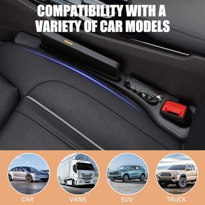 Car Seat Gap Filler Set of 2, Premium Interior Car Accessories, Multifunctional Car Storage Solution with Non-Slip Design, Fits Most Vehicles (Red) - color: Red