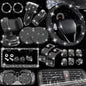 NBTEPEM 27 PCs Black Bling Car Accessories Set for Women, Steering Wheel Covers Universal Fit 15 Inch, Bling License Plate Frame, Bling Phone Holder, Bling Car Coasters (Black Diamond) - color: Black Diamond