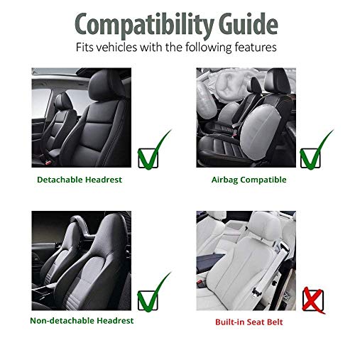 TOYOUN Camo Universal Front Car Seat Covers Waterproof Highback Bucket Seat Covers Green Forest Camouflage Print-Fit Most Cars, Trucks, SUVS, Vans 2 PCS Auto Seat Covers Car Seat Protector - color: green