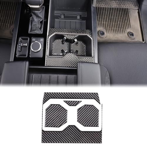 Car Front Seat Central Armrest Cup Holder Cup Panel Trim Sticker Compatible with Toyota Tundra/Sequoia 2022-2024 Real Carbon Fiber Center Console Cup Holder Decorative Frame Protect Cover Accessories - size: Central Control Cup Holder Panel Trim Sticker