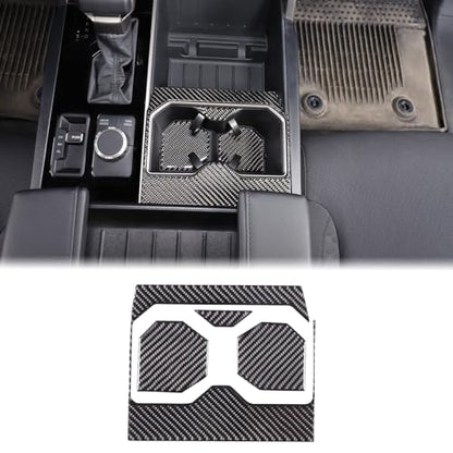Car Front Seat Central Armrest Cup Holder Cup Panel Trim Sticker Compatible with Toyota Tundra/Sequoia 2022-2024 Real Carbon Fiber Center Console Cup Holder Decorative Frame Protect Cover Accessories - size: Central Control Cup Holder Panel Trim Sticker