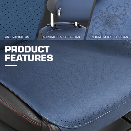 Protex Plus Series Full Set Seat Covers Microsuede Upholstery Universal for Cars Trucks SUV, Navy Blue, CA-SC-PRO-Plus-Full-NB - color: Navy Blue, size: Full Set, style: Pro-Plus Series