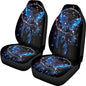 2 PCS Butterfly Car Seat Covers Dream Catcher Print Front Auto Seat Cover Car Bucket Seats Protector Covers Universal fit for SUV Sedan Van - color: Blue Butterfly Dream Catcher