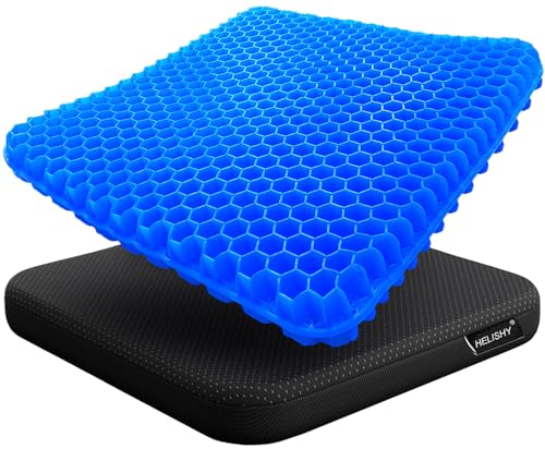 Gel Seat Cushion - Non-Slip Egg Seat Cushion Chair Pads - Office Chair Car Seat Cushion for Sciatica & Back Pain Relief - Coccyx Cushion for Home, Wheelchair, Computer, Desk Chair, Truck - color: Blue, size: Standard - 16.5x14.5x1.65inch