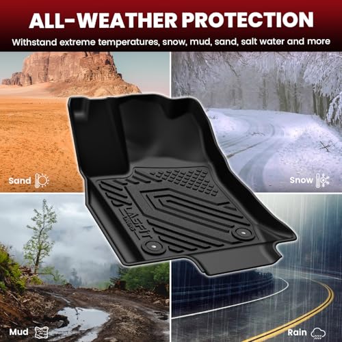 LASFIT Floor Mats&Trunk Mat&Backrest Mats for Dodge Durango 2013-2026, Fit 2nd Row Bench Seat(7seats), Not for 2nd Row Bucket Seat(6seats/5 Seats), All Weather TPE Custom Fit Cargo Liner, Black - style: 7) Durango 7 Seats | 2013-2026 | Floor Mats Full Set