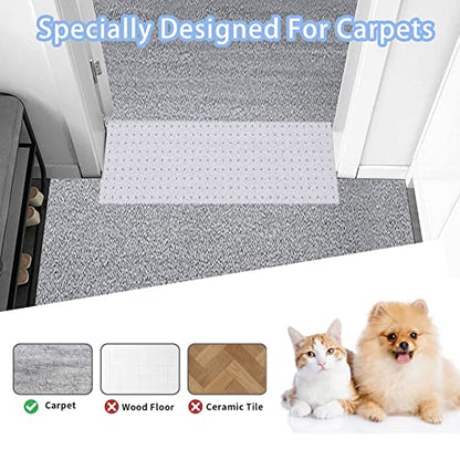 5.2 Feet Cat Carpet Protector, Non-Slip Carpet Protector for Pets, Carpet Scratch Stopper from Scratching Carpet at Doorway - size: 5.2FT-1PC
