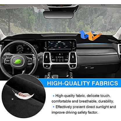 Autorder Dashboard Cover Mat for Kia Sorento 2021-2026 Accessories Dash Cover Flannel Dash Mat Sunshade Glare UV Rays Protector(Not 12.3 inch Navigation) - size: 2021-2026 Kia Sorento