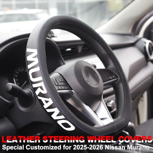 XITER Leather Steering Wheel Cover for Murano 2025-2026,with Murano Logo - color: Murano 2025-2026,With "Murano " LOGO