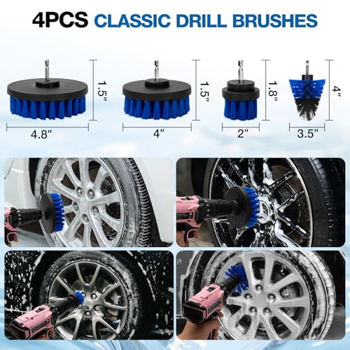 SHALL 28Pcs Car Detailing Kit, Car Detailing Brush Set, Car Wash Cleaning Kit, Professional are Kit Car Care Kit for Interior Exterior Wheels