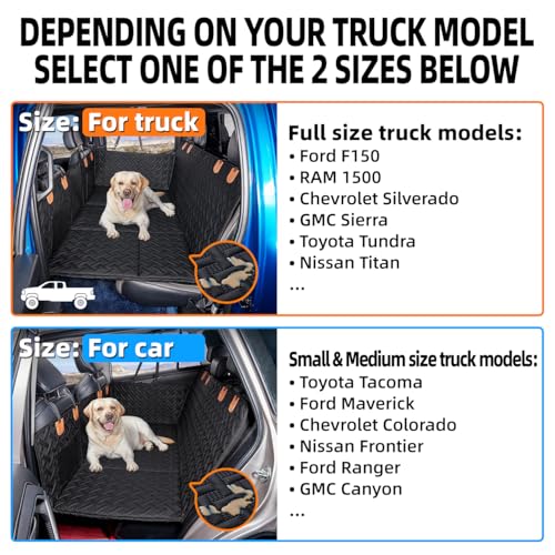 Dog Back Seat Extender for Truck,Truck Dog Seat Cover Back Seat,Dog Hammock for Truck,Hard Bottom Seat Extender,Pet Seat Covers for F150/RAM1500/Silverado - color: Black, size: XL-for Full Size Truck
