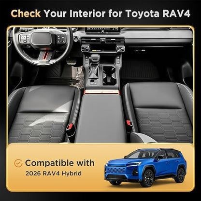 5PCS for Toyota RAV4 2026 Center Console Organizer Armrest Divider Wireless Charging Pad Cup Holder for Toyota RAV4 Accessories 2026(Not for Limited)
