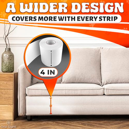 Anti Scratch Cat Tape for Furniture 4" X 30 Yards – PVC Couch, Carpet and Door Protection with Easy Peel Arrow Marker, Wide Clear Sticky Adhesive Cat Scratch Furniture Protector – Easy to Install