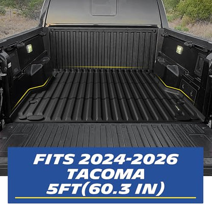 MICHELIN Truck Bed Mat for 2024 2025 2026 Toyota Tacoma - 5 FT / 60.3" Short Bed (Not Fit Drop-in Liners), All-Weather Truck Bed Liner, Custom Fit, Durable TPE Bedliner, Non-Slip - size: 1) Tacoma | 24-26 | 5 FT