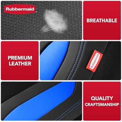 Rubbermaid Leather Mesh Car Seat Covers, Breathable Air Mesh Front Seat Cover, Universal Fit Slip-on Design, Airbag Compatible, Automotive Seat Protector for Most Cars, SUVs, Trucks, Vans-Blue - color: Blue