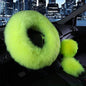 3 Pcs Car Steering Wheel Cover & Handbrake Cover & Gear Shift Cover Set Faux Wool Warm Winter (Green)