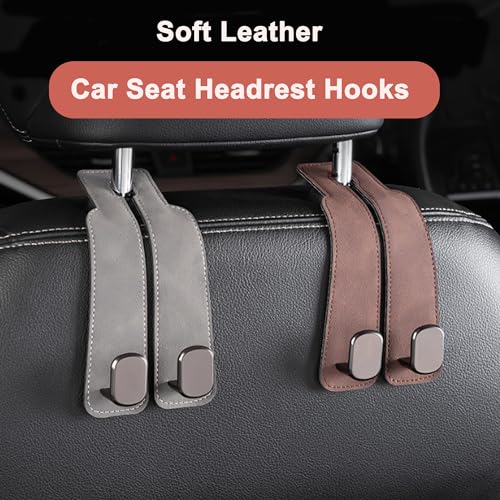 Amelity Universal Car Headrest Hooks, Women’s Car Interior Accessories for Purses Handbags Grocery & Backpacks, Black 2 Pack - color: Black