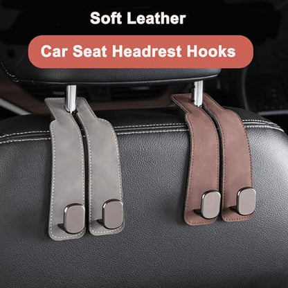 Amelity Universal Car Headrest Hooks, Women’s Car Interior Accessories for Purses Handbags Grocery & Backpacks, Black 2 Pack - color: Black
