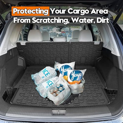 KUST Trunk Cargo Mat for Nissan Rogue 2021-2025 2026, TPE Rubber Cargo Liner with Backrest Mat for Rogue Accessories Rear Trunk Liner High Edge - style: Rogue 2021-2026 │ Trunk + Backrest Mat