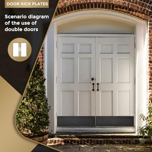 uxcell Aluminum Door Kick Plate, 6 x 34 Inches, Black (Single Pack) - color: Black, size: 6 x 34 Inch