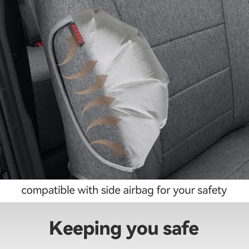Cloth Seat Covers Full Set for 2019-2024 2025 Toyota RAV4 LE,XLE,XLE Premium,Limited,Fullly Covered,UV-Resistant,Breathable Polyester Car Seat Protector SUV Seat Cushion(Gray) - color: Gray, size: 2019-2025 RAV4(Not for Hybrid & Adventure,TRD-OFF)