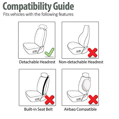 FH Group Car Seat Covers Front Set in Cloth-Car Seat Covers for Low Back Car Seats with Removable Headrest,Universal Fit,Automotive Seat Covers,Washable Car Seat Cover for SUV,Sedan, Van Blue - color: Blue, style: Seat Cover Front Set