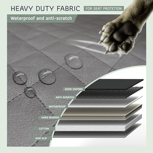 Extended Back CAR SEAT Cover, Large, Gray