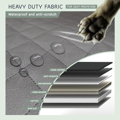 Extended Back CAR SEAT Cover, Large, Gray