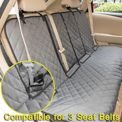 Dog Car Seat Cover, Deluxe Waterproof Pet Back Carseat Protector for Cars, SUVs, Trucks, Nonslip and Easy Cleanup Backseat Pet Cover for Automotive Rear Bench (Grey) - color: GREY