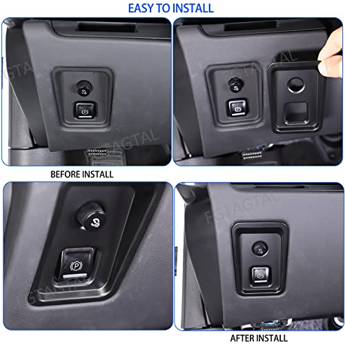 Car Electronic Handbrake Trim Cover Compatible with Chevrolet Corvette C8 2020-2025, ABS Dashboard Electronic Handbrake Switch Panel Cover Trims (Matte Black) - color: Matte Black