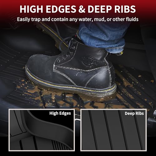 LASFIT Floor Mats Fit for BMW X3 2018-2024/ BMW X4 2019-2024, Custom Fit TPE All Weather Waterproof Floor Liners Front & Rear Rows Car Mats for 30i M40i 30e M40i xDrive30i, Black - size: 2) X3 2018-2024 | X4 2019-2024 | Floor Mats