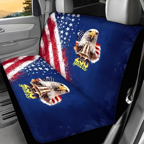 AFPANQZ 250 Years Eagle Print Car Seat Covers Back Seat 2 Pcs Car Accessories, Seat Protector for Back Seat Non-Slip Soft Pet Seat Cushion - color: 250 Years Eagle Print