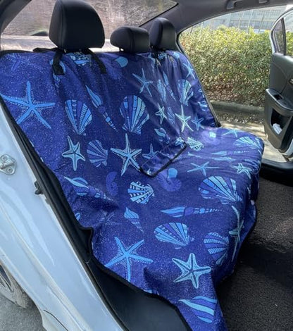Waterproof Backseat Cover for Car Trucks Van SUV Jeep,Rear Bench Towel Seat Covers,(Conch Shells Starfish) - color: Conch Shells Starfish