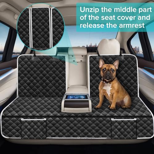 Truck Dog Seat Cover Compatible with Chevy Silverado/GMC Sierra 1500 2500 HD 3500 HD Back Seat Accessories 2000-2024 2025 2026, Waterproof Car Pet Bench Backseat Covers with Non-Slip Backing