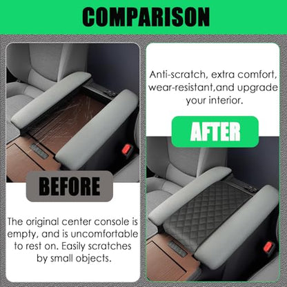 Center Console Cover for Toyota Sienna 2021-2025 2026 - Premium PU Leather Armrest Pad with Extra Padding, Scratch-Resistant & Stylish for Sienna 2021-2024 2025 2026 Interior Accessories - size: 2) 21-26 |Sienna| Cool Box Cover,+Thick Size