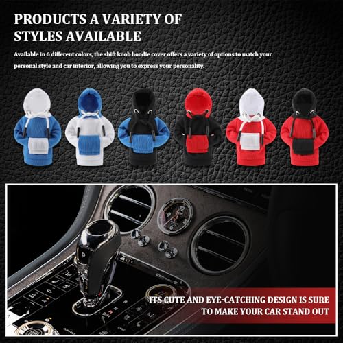 Universal Hoodie Car Gear Shift Cover, Funny Shifter Hoodie, Most Car Gear Shift Levers - color: White Blue, size: 1 Piece