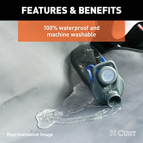 CURT 18500 Seat Defender 58-Inch x 23-Inch Grey Waterproof Universal Bucket Car Seat Cover Protector