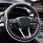 HAOTULE Leather Steering Wheel Cover， with Anti-Slip Stripe Design - Enhanced Grip, Fashion Style, Safe, Non-Slip, Breathable. Upgrade car Interior，Black White - color: Black White