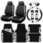 CAR-PASS Cow Print Car Accessories Sets Faux Leather Car Seat Covers & Cow Car Mats & Cow Steering Wheel Cover Seat Belt Pads Universal fit for SUV,Van,Saden,Truck Cute Automobile Interior Sets Women - color: Cow Print Combo