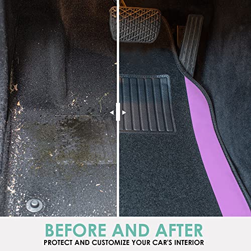 FH Group Automotive Floor Mats – Universal Fit Premium Carpet Car Mats with Driver Heel Pad, Full Set for Cars, SUVs & Trucks - Purple - color: Purple